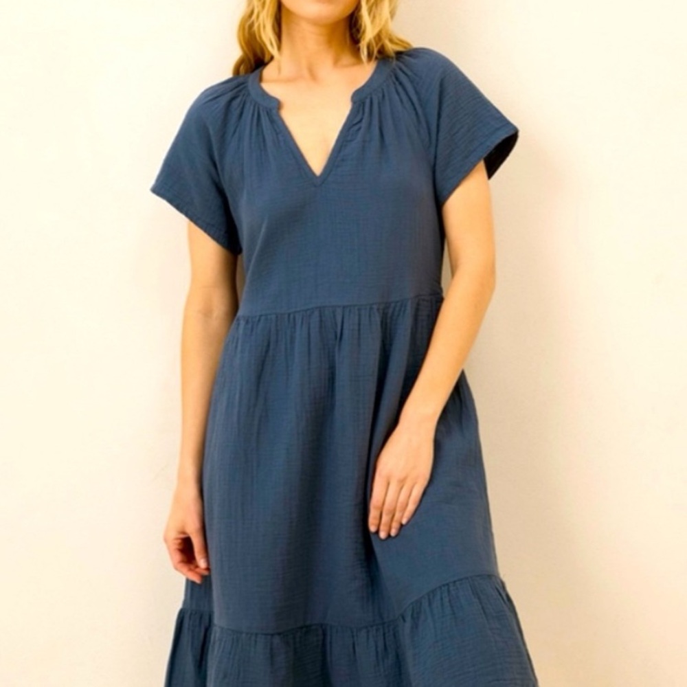 Pact Coastal Double Gauze Breezy Dress